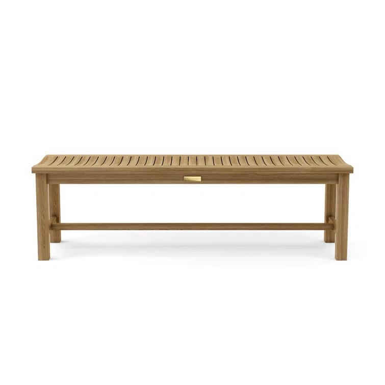 Anderson Teak Madison 59" Contemporary Teak Backless Bench in Brown