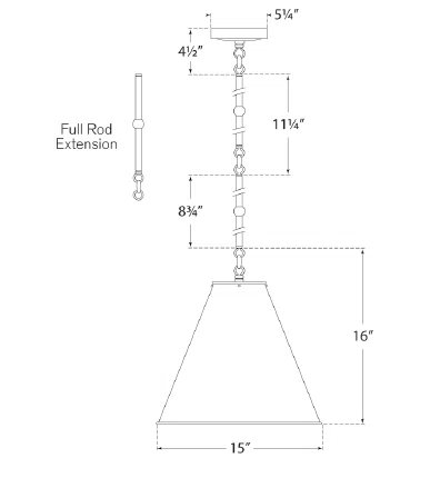 Bronze Conical Shade 17" Pendant Light