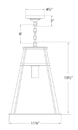 Robinson 19.5" Polished Nickel & Seeded Glass Indoor/Outdoor Pendant