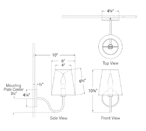 Lyndsie Sconce by Amber Lewis - Aged Iron and White Linen