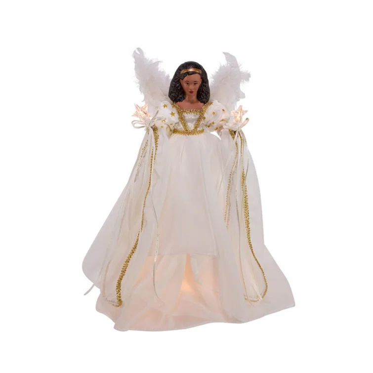 UL 10-Light Black Angel Tree Topper