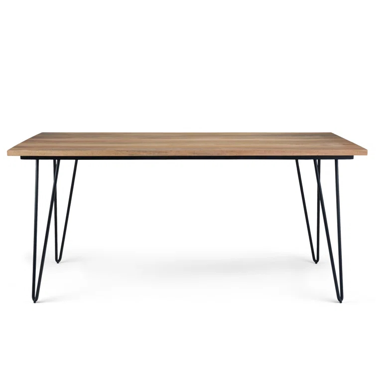 Hunter Solid Mango Wood Dining Table, Industrial Style