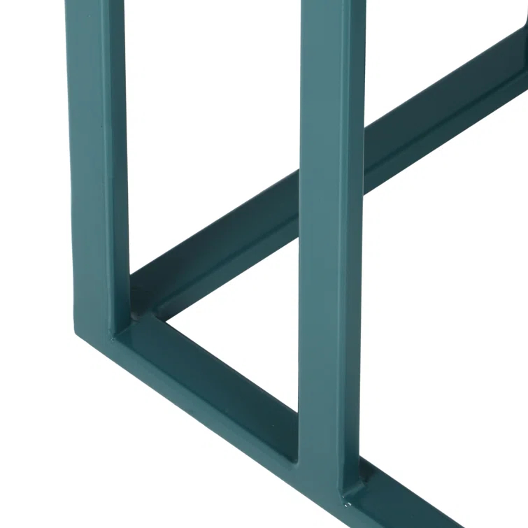 Teal Metal Slim Base Rectangular End Table