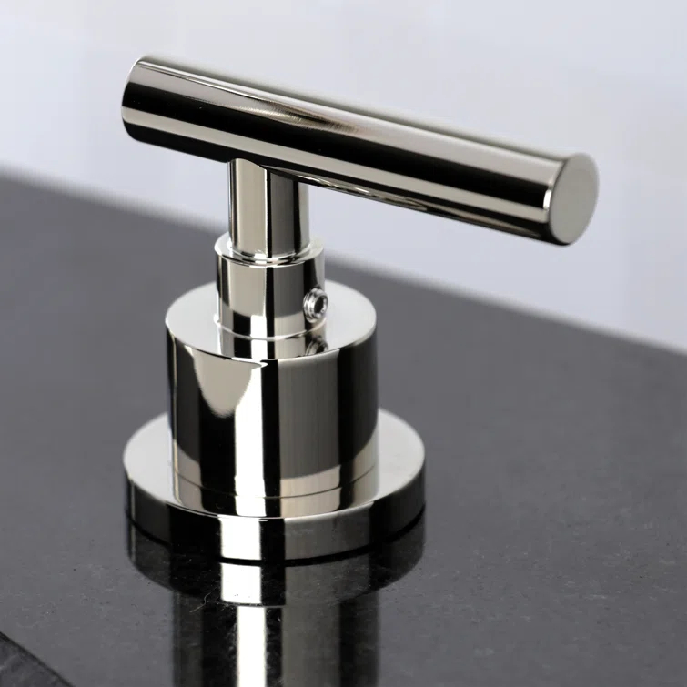 Kingston Brass Manhattan Two-Handle 3-Hole Deck Mount Widespread Bathroom Faucet with Brass Pop-Up Drain