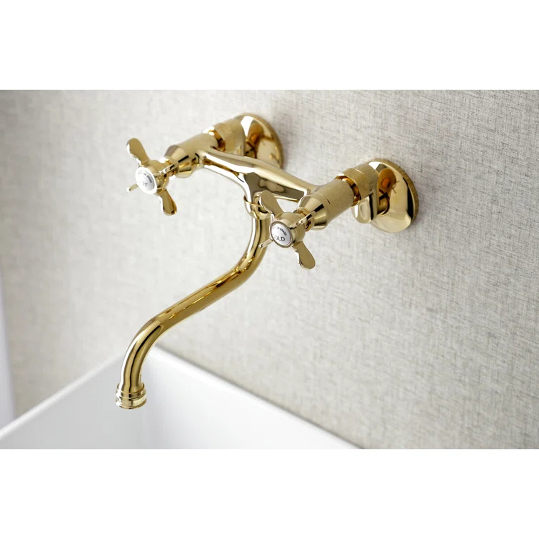 Kingston Brass Essex Two-Handle 2-Hole Wall Mount Bathroom Faucet