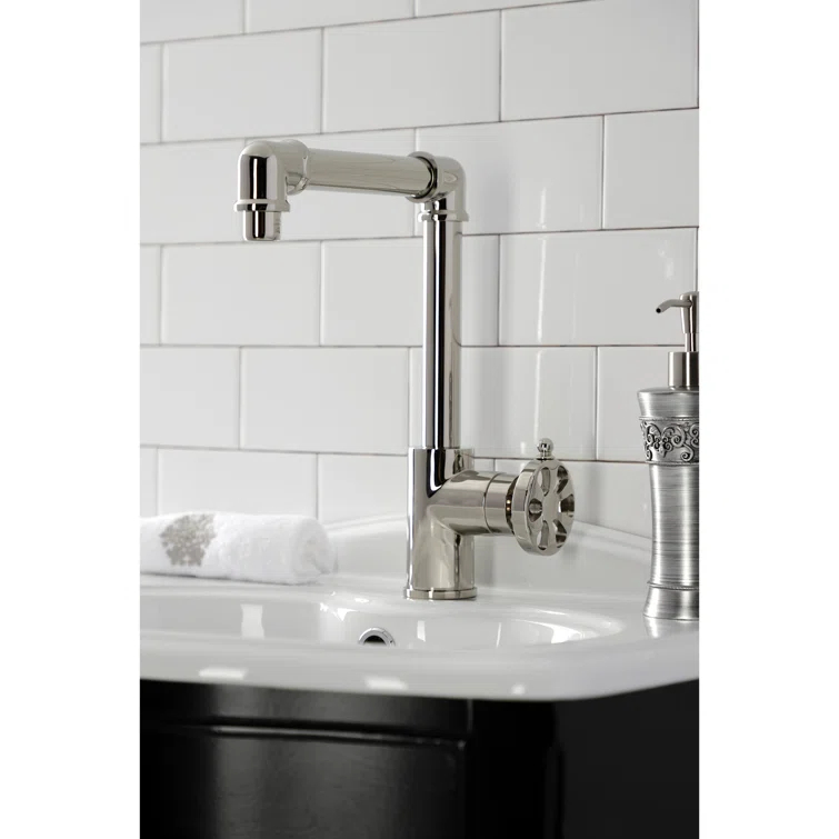 Kingston Brass Belknap Single-Handle 1-Hole Deck Mount Bathroom Faucet with Push Pop-Up