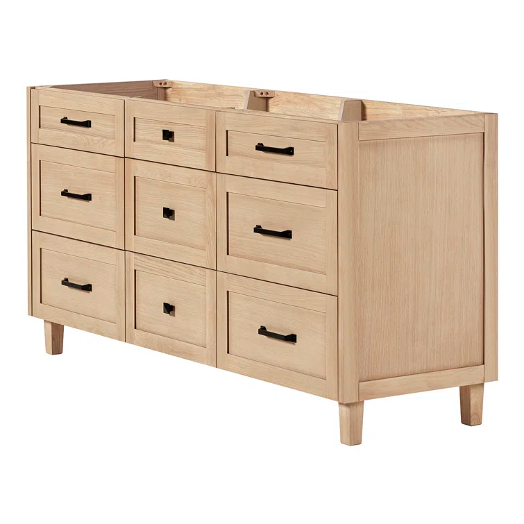 Ariel Monreau 66 Inch Double Sink Base Cabinet In Midnight Blue