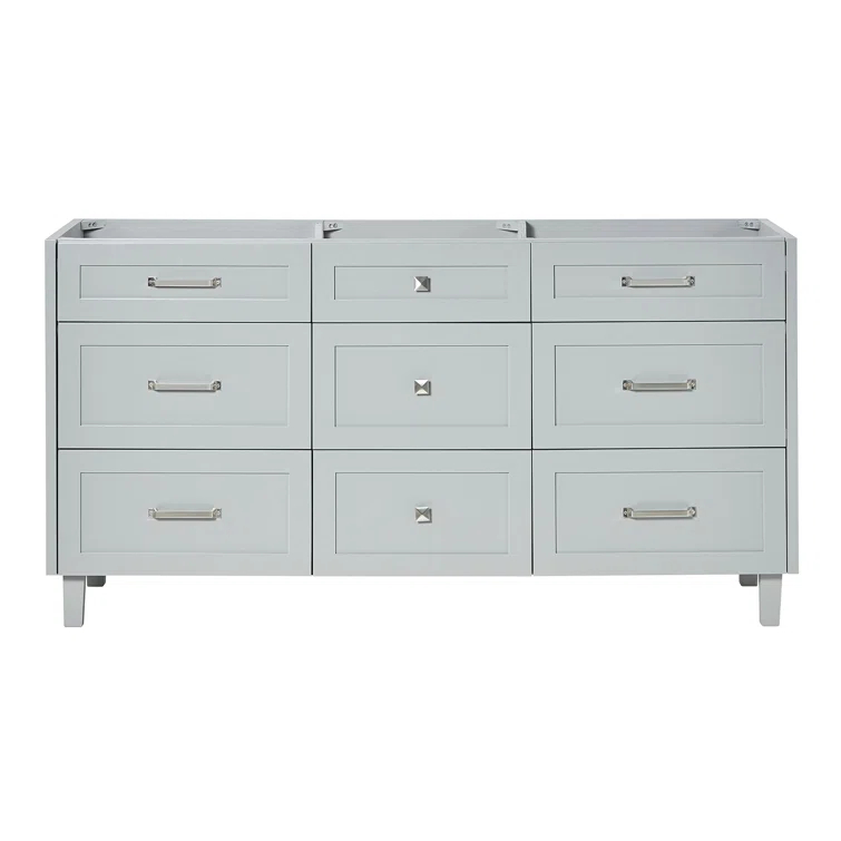 Ariel Monreau 66 Inch Double Sink Base Cabinet In Midnight Blue