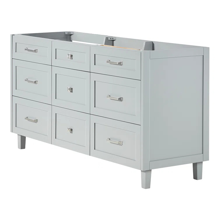 Ariel Monreau 66 Inch Double Sink Base Cabinet In Midnight Blue
