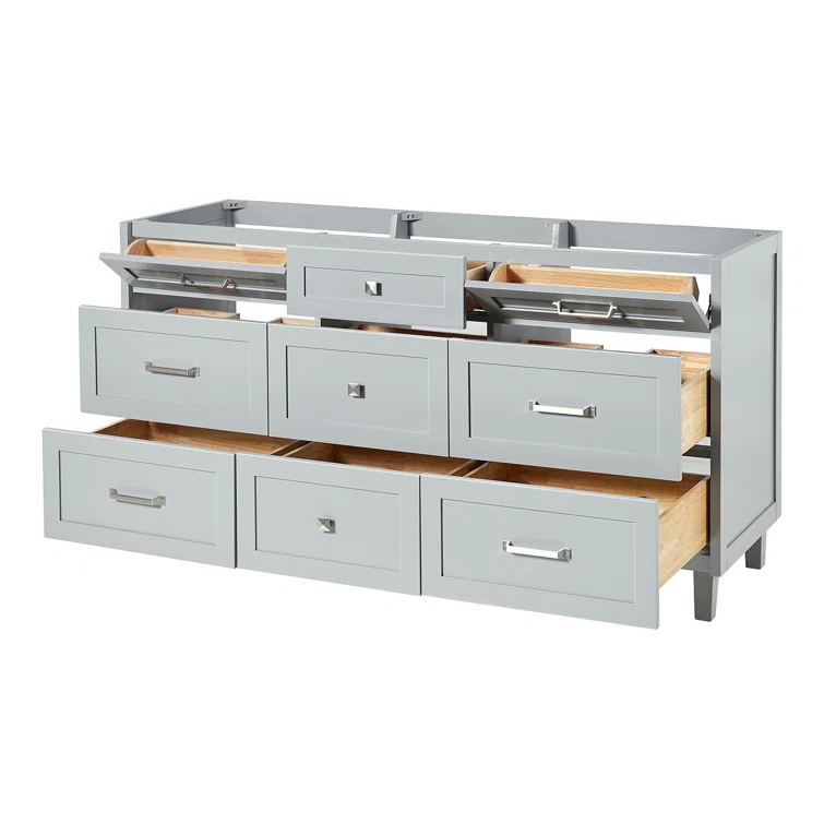 Ariel Monreau 66 Inch Double Sink Base Cabinet In Midnight Blue