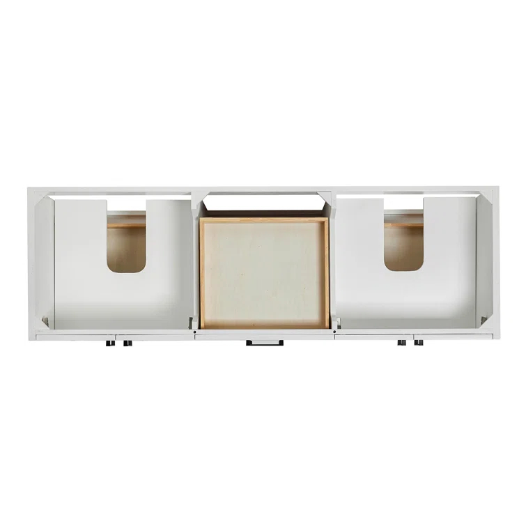 Ariel Kellie 67 Inch Double Oval Sink Bathroom Vanity With Italian Carrara Marble Countertop