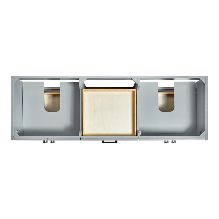 Ariel Kellie 67 Inch Double Oval Sink Bathroom Vanity With Italian Carrara Marble Countertop