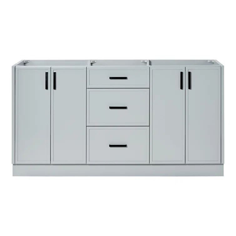 Ariel Kelley 66 Inch Double Sink Base Cabinet In Oak
