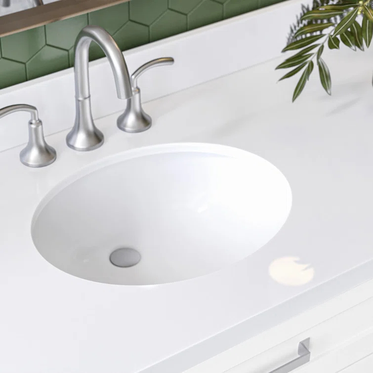 Ariel Monrow 67 Inch Single Oval Sink Bathroom Vanity With Pure White Quartz Countertop