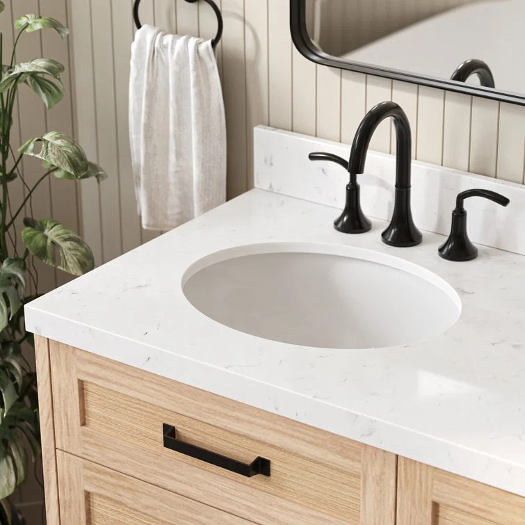 Ariel Monrow 66 Inch Double Oval Sink Bathroom Vanity With Carrara White Quartz Countertop
