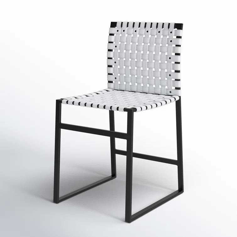 Butler Specialty Company Urban 25" Woven Leather Side Chair In White