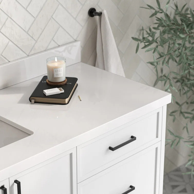 Ariel Kelly 67 Inch Single Rectangular Sink Bathroom Vanity With Pure Quartz Countertop