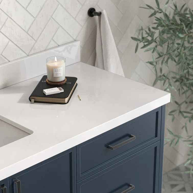 Ariel Kelly 67 Inch Single Rectangular Sink Bathroom Vanity With Pure Quartz Countertop