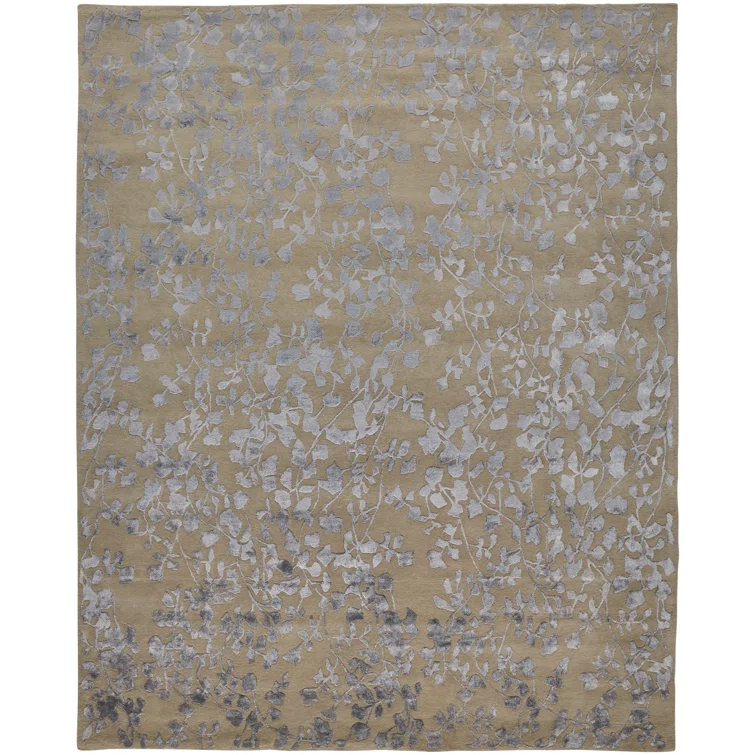 Khalo Floral Handmade Tufted Latte Tan Area Rug