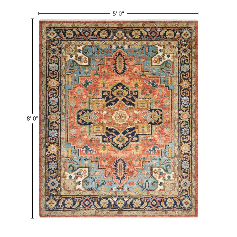 Handmade Geometric Wool 8' x 10' Rectangular Rug
