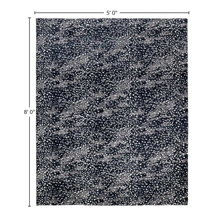 Viviana Abstract Area Rug in Black/Gray/White