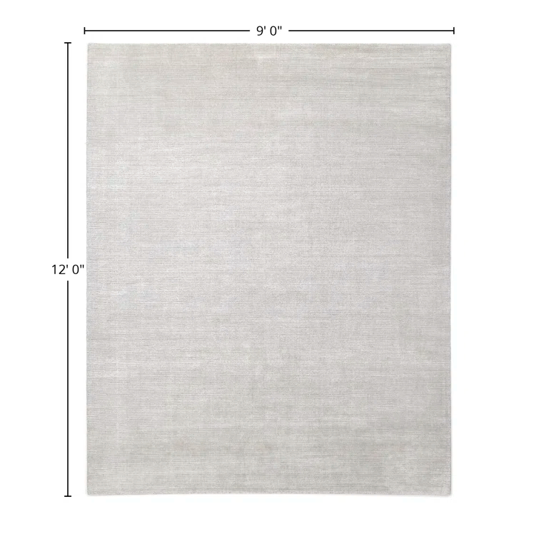 Cordi 9' x 12' Gray Hand-Knotted Wool Viscose Cotton Rug