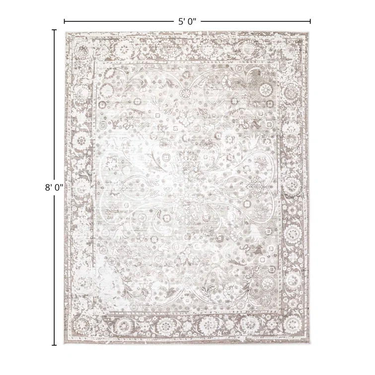 Wellington Hand Knotted Silk Oriental Area Rug in Mist