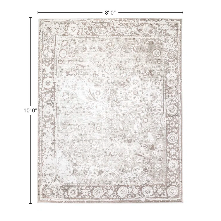 Wellington Hand Knotted Silk Oriental Area Rug in Mist