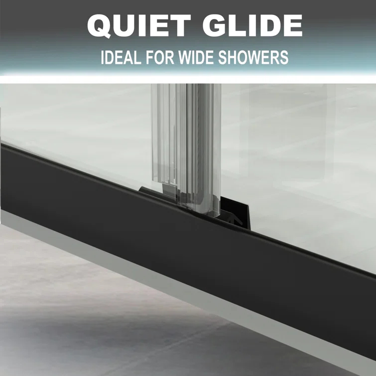 44-48 in.W x 72 in.H Semi-Frameless Sliding Shower Door Clear SGCC Tempered Glass.