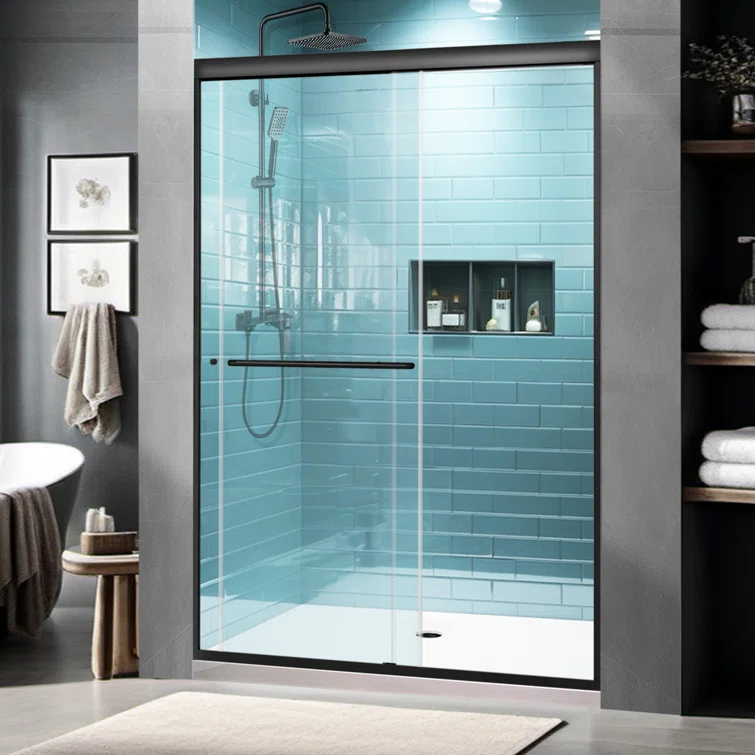 44-48 in.W x 72 in.H Semi-Frameless Sliding Shower Door Clear SGCC Tempered Glass.