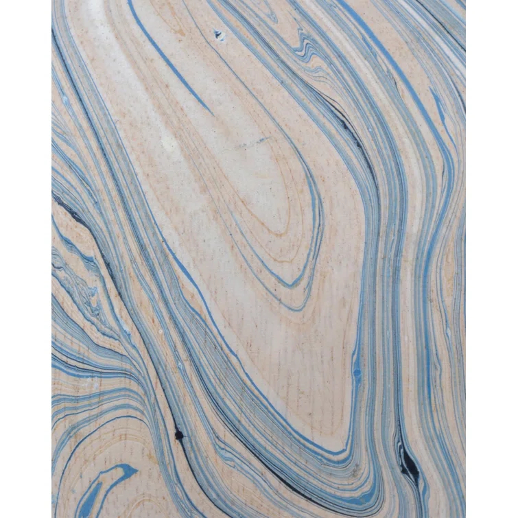 Hand-Painted Wood Marbleized Decorative Table Vase Set