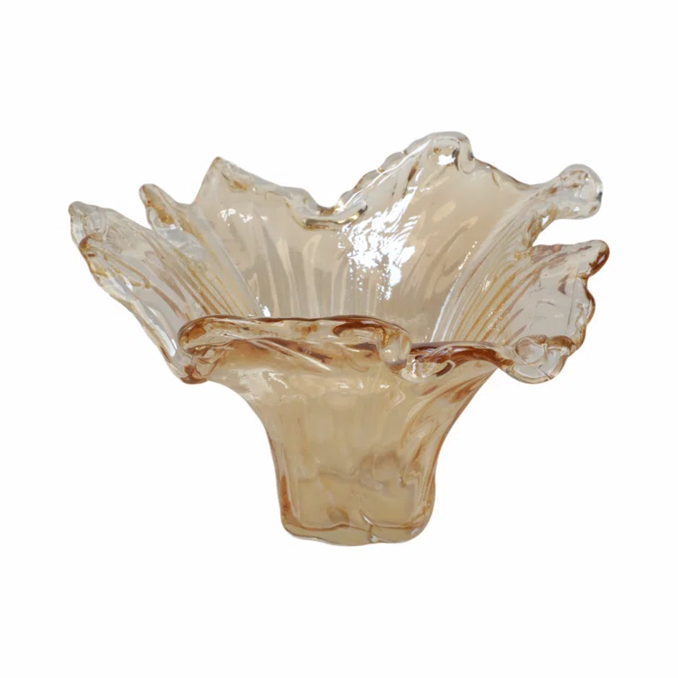 Handmade Amber Glass Decorative Table Vase