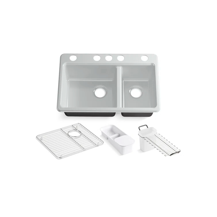 Riverby 33" L x 22" W Double Basin Undermount Kitchen Sink