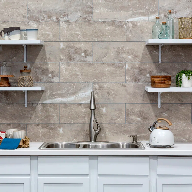 Palisade 22.8 in. x 7.31 in. Interlocking Vinyl Waterproof Wall/Backsplash Tiles