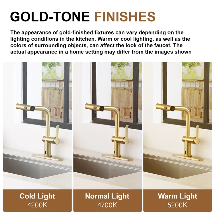 Willow Single Handle Pull Out Kitchen Faucet with Touchless Sensor, Three-function Mode Sprayer