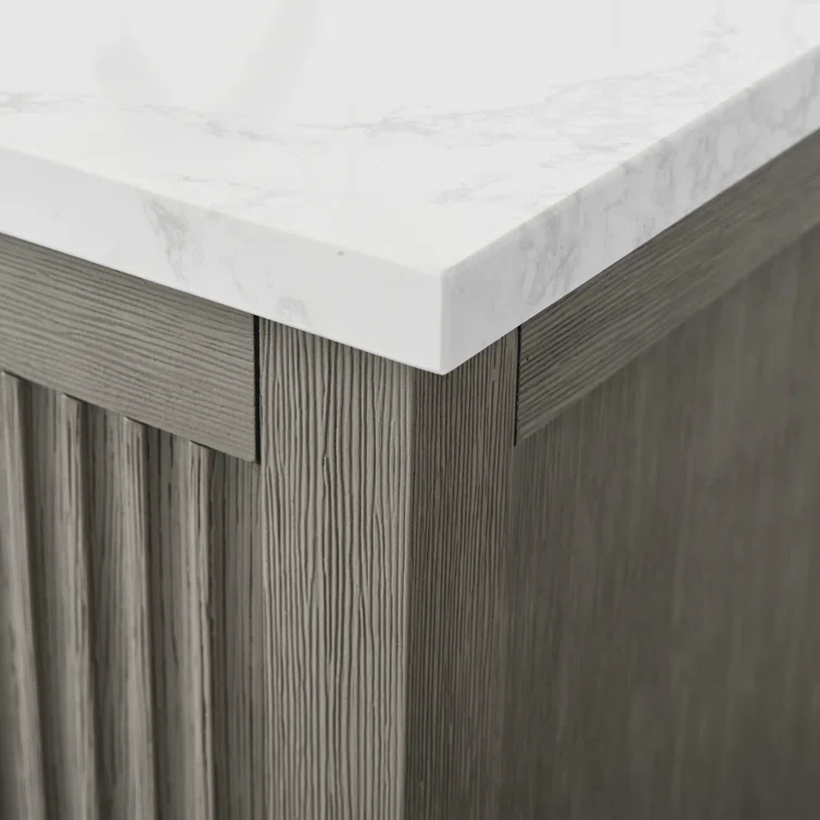 60'' Single Bathroom Vanity with Engineered Marble Top