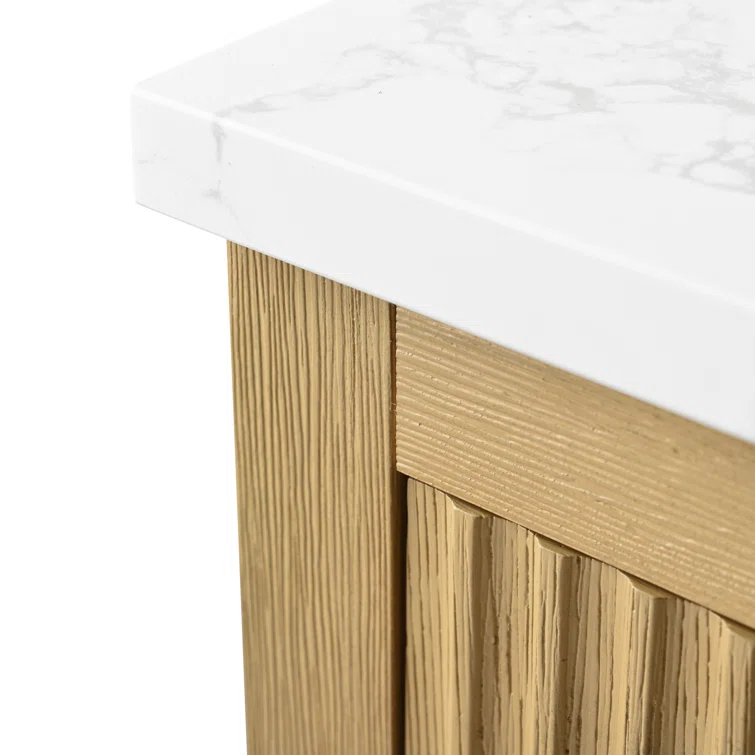 60'' Single Bathroom Vanity with Engineered Marble Top