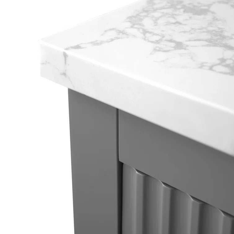 60'' Single Bathroom Vanity with Engineered Marble Top