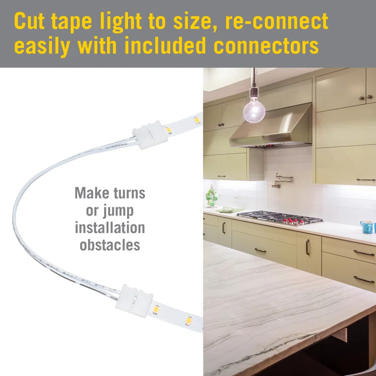 RibbonFlex Home 24V AC Dimmable White LED Strip Light Kit, 3000K