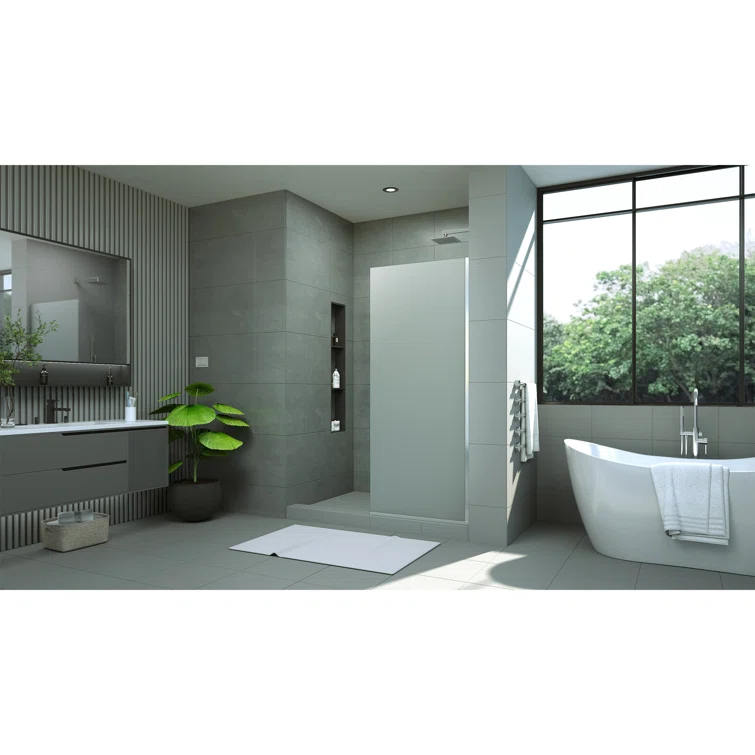 DreamLine Linea 30 in. W x 72 in. H Frameless Shower Screen in Brushed Nickel