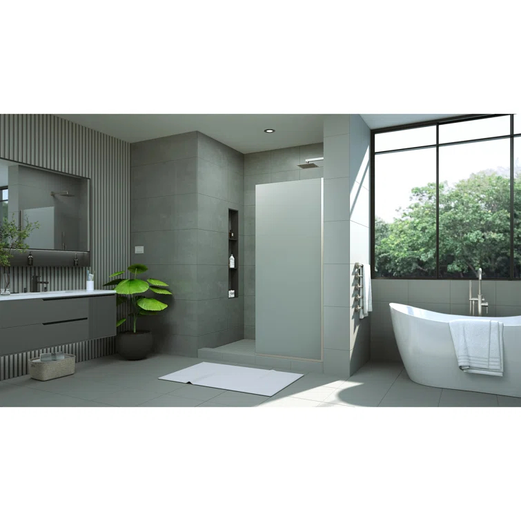 DreamLine Linea 30 in. W x 72 in. H Frameless Shower Screen in Brushed Nickel