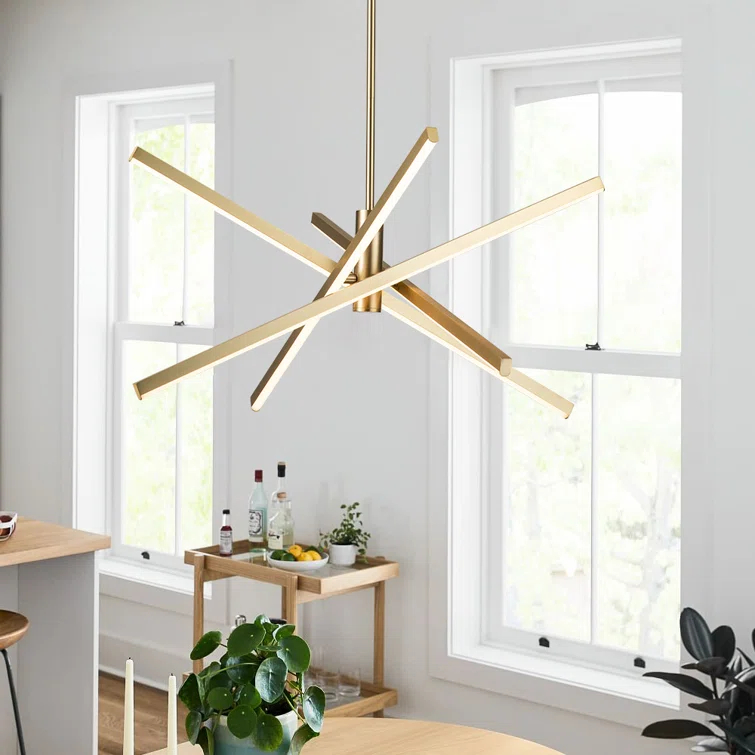 Wade Logan® Athiran Aluminum Dimmable LED Modern Linear Chandelier