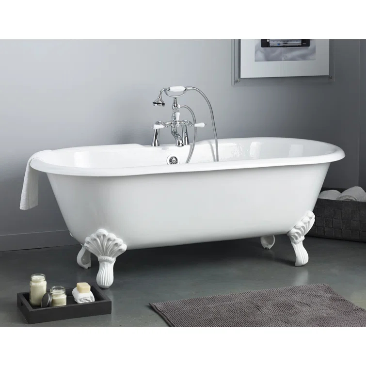 Kristin 61'' Soaking Cast Iron Bathtub