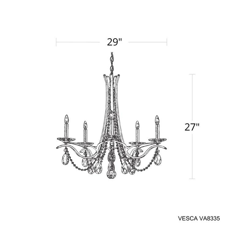 Vesca 5 - Light Dimmable Classic / Traditional Chandelier