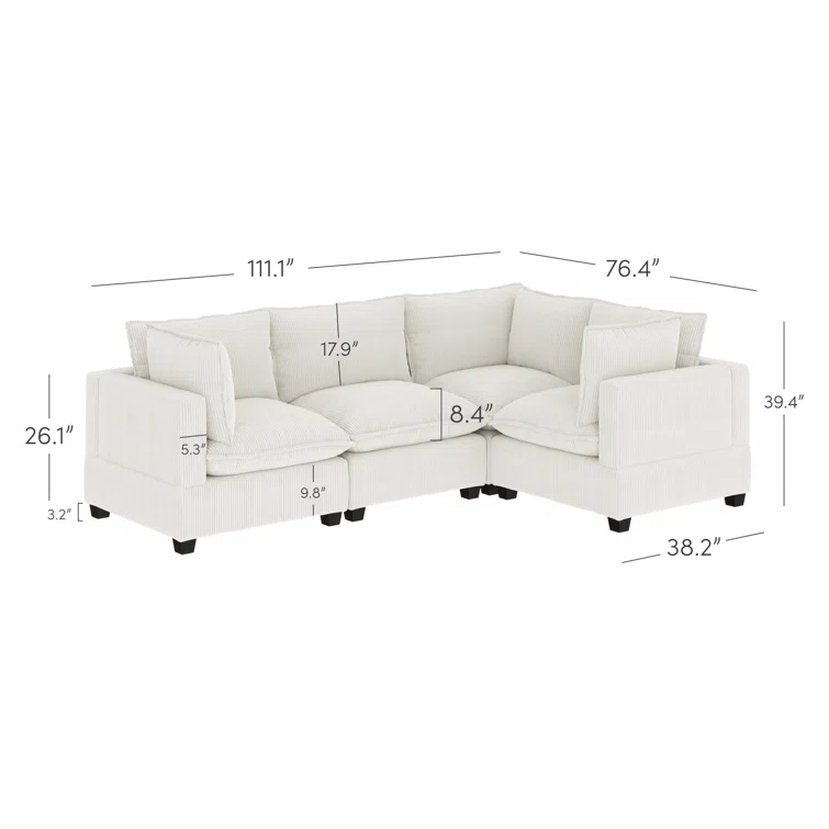 Modern Upholstered Cloud Sectional