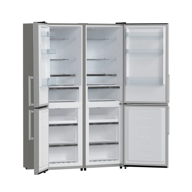 Guardia 46.8-Inch Side-by-Side Bottom Freezer Refrigerator Stainless Steel, 21.6 cu.ft.