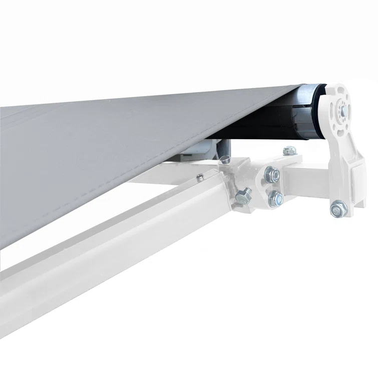 Motorized Retractable White Frame Patio Awning