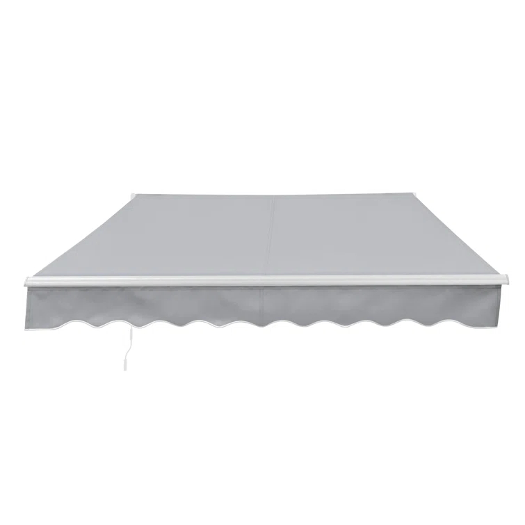 Motorized Retractable White Frame Patio Awning