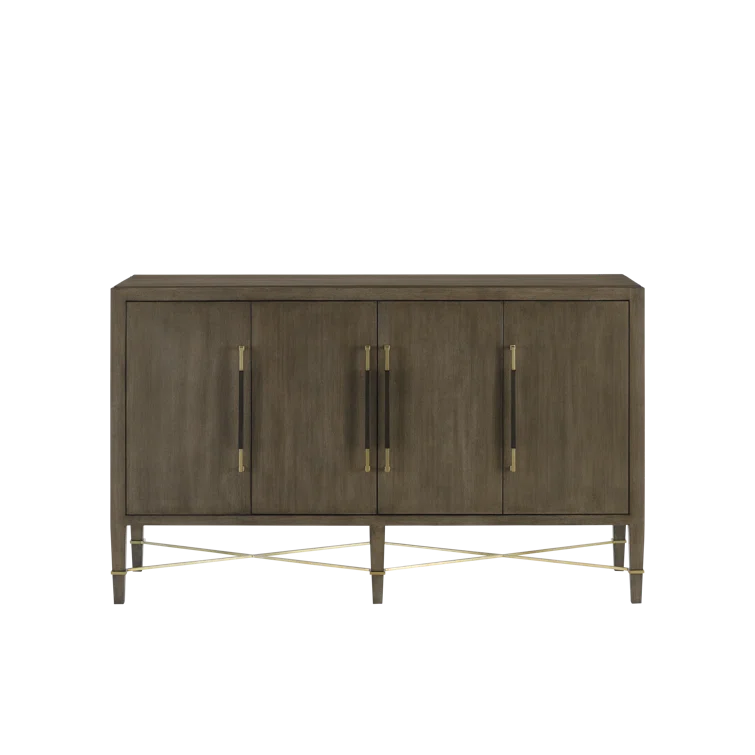 Verona 67'' Chanterelle Mahogany Sideboard with Brass Accents