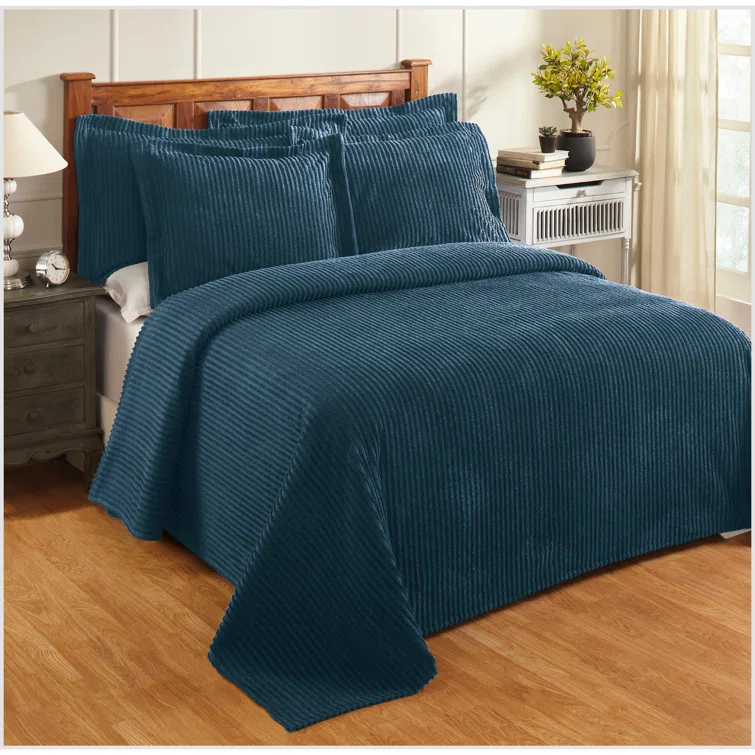 Better Trends Jullian 100% Cotton Tufted - Classic Stripe Bedspread Soft & Cozy Bedding for All Seasons, Machine Washable Coverlet